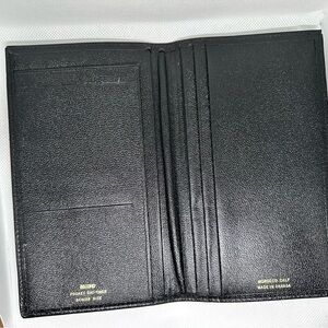 Vintage Executive Black Leather Wallet Moroccan Calf Leather